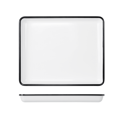 Black/White Melamine Athens GN1/2 Tray 32.5 x 26.5cm