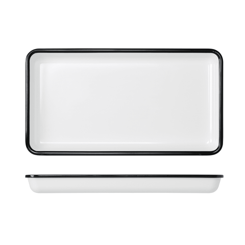 Black/White Melamine Athens GN1/3 Tray 32.5 x 17.6cm