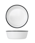 Black/White Melamine Athens Bowl 22.5 x 7.5cm