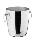 Stainless steel wine cooler bucket on a white background