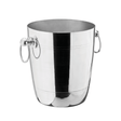 Stainless steel wine cooler bucket on a white background