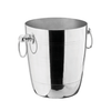 Stainless steel wine cooler bucket on a white background