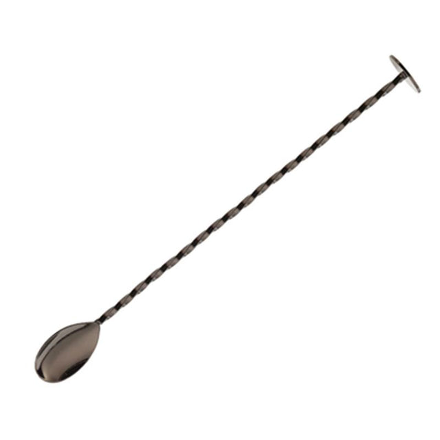 metal cocktail mixing spoon on a white background 