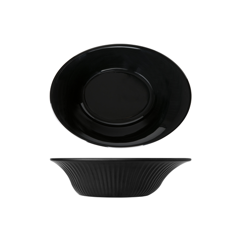 Midnight Black Boston Melamine Oval Bowl 23 x 17 x 6.2cm