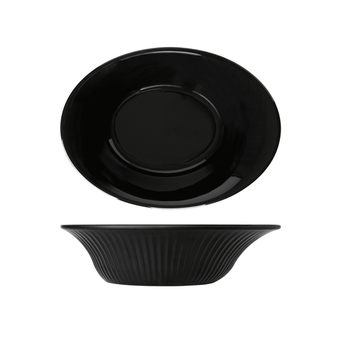 Midnight Black Boston Melamine Oval Bowl 25.5 x 19 x 6.7cm