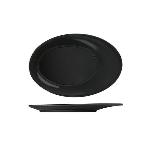 Midnight Black Boston Melamine Oval Plate 25.5 x 17.3cm