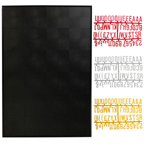 black peg hboard with coloured letters