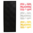 Black peg board with medium letter set, displaying a series of letters in various colors (yellow, white, and red) that can be used for menu display.