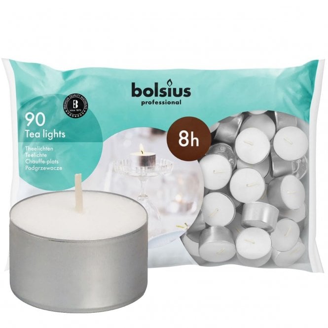 Bolsius Professional 8 Hour Tea Lights - Bag of 90