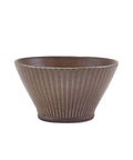 Terra Porcelain Black Fluted Conical Bowl 13cm