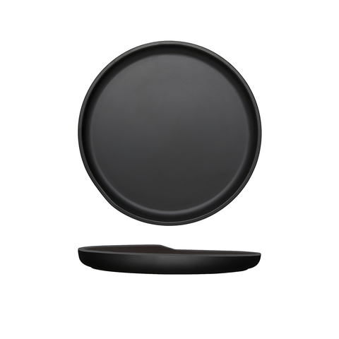 Black Copenhagen Round Melamine Plate 22.5cm