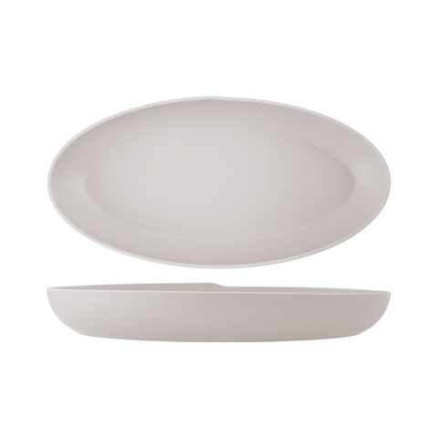 White Copenhagen Oval Melamine Deep Dish 55 x 27.5 x 7.5cm