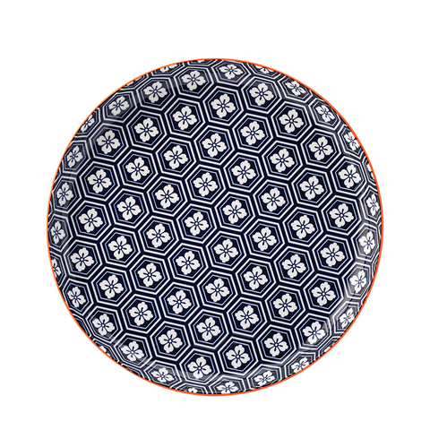 Cadiz Blue & Orange Plate 10.5" (27cm)