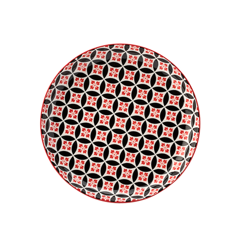 Cadiz Red & Black Plate 8" (20cm)