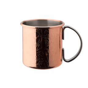 Copper mug with a handle on a white background