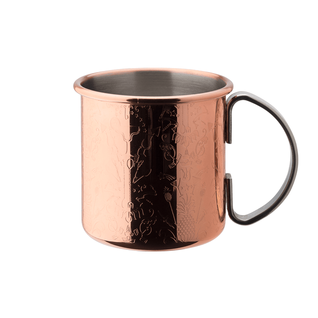 Copper mug with a handle on a white background