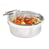 Stainless Steel Round Induction Chafer With Glass Lid 40.6 x 33 x 15.2cm 3.8ltr (16 x 13 x 6" 4qts) - Pack 1