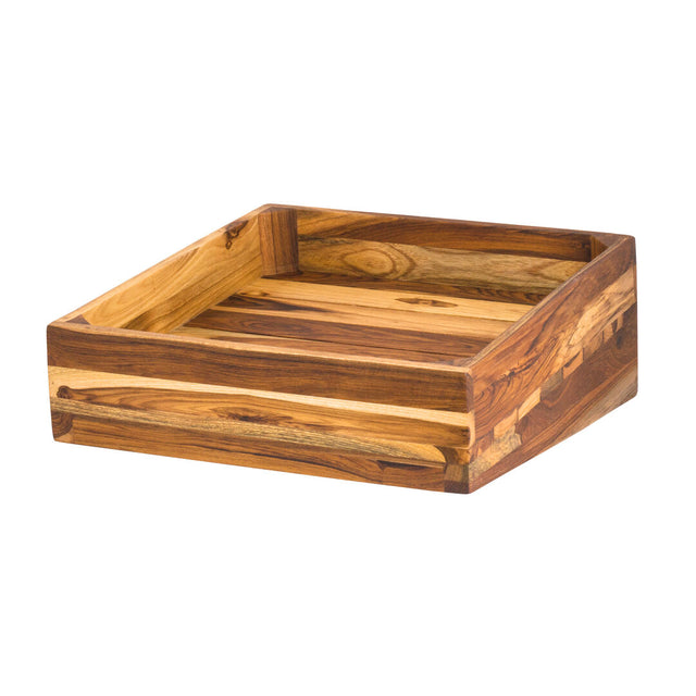 Fusion Teak Wood Angle Basket 35.6cm (14") - Pack 1