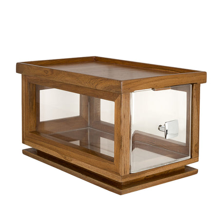 Fusion Teak Bakery Box With Acrylic Drawer 36.2 x 21.6 x 20.3cm (14 1/4 x 8 1/2 x 8") - Pack 1