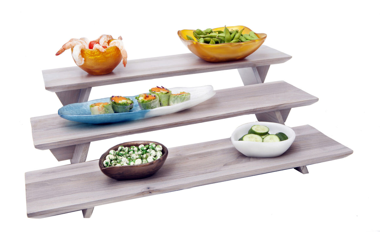 Fusion Grey Wash Teak 3 Piece Riser Set 58.4cm (23") - Pack 1