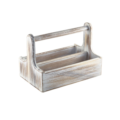 White Wooden Table Caddy