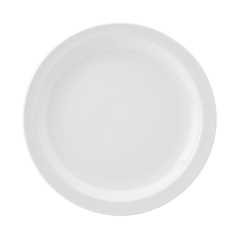 Pure White Narrow Rim Plate 10.75" (27.3cm)