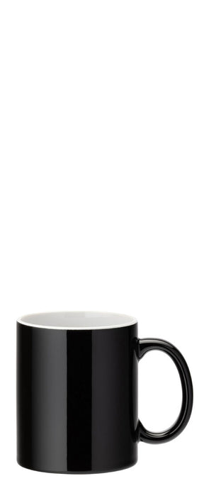 Pure White Straight-Sided Mug 12oz (34cl) - Black - Pack 12