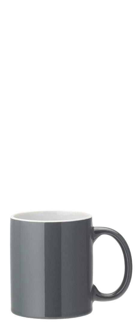 Pure White Straight-Sided Mug 12oz (34cl) - Grey - Pack 12