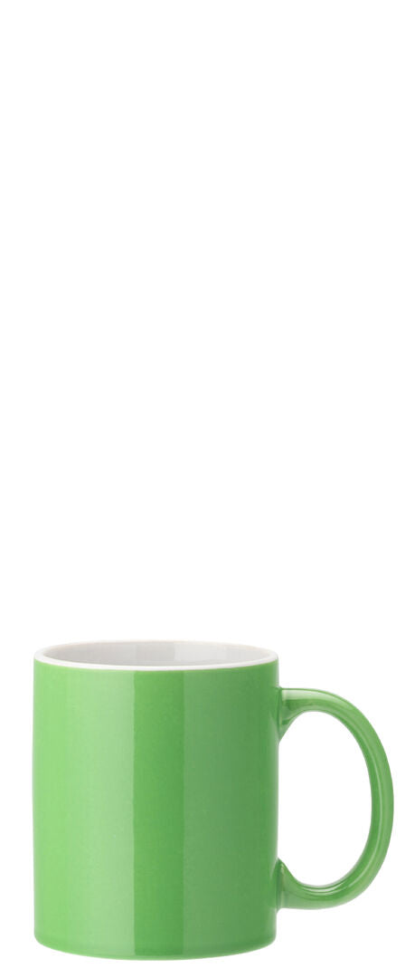 Pure White Straight-Sided Mug 12oz (34cl) - Green - Pack 12