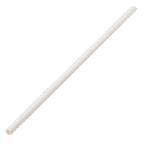 Paper Solid White Straw 8" (20cm)