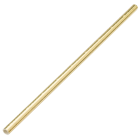 Paper Solid Gold Straw 8" (20cm)