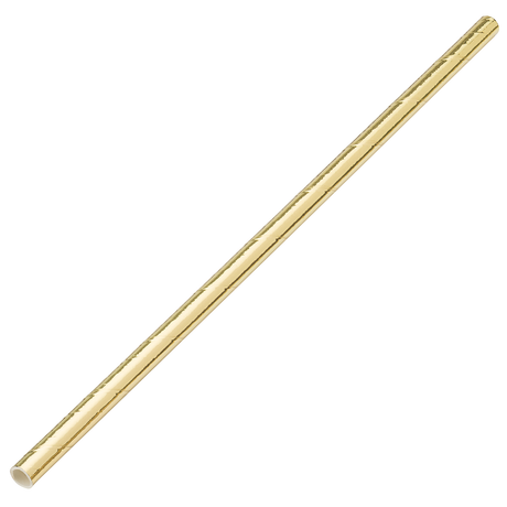 Paper Solid Gold Straw 8" (20cm)