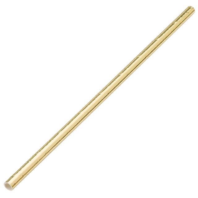 Paper Solid Gold Straw 8" (20cm)