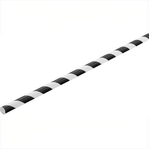 Paper Black Stripe Straw 8" (20cm)