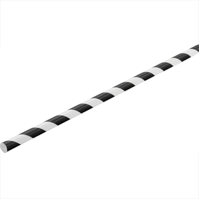 Paper Black Stripe Straw 8" (20cm)