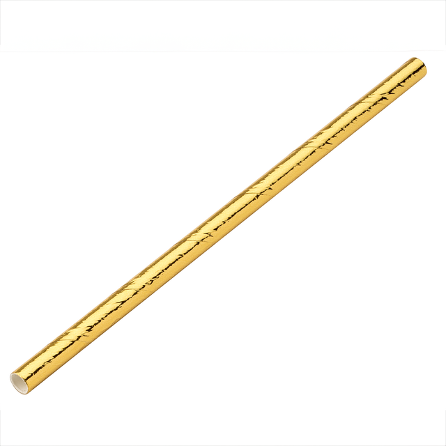 Paper Gold Cocktail Straw 5.5" (14cm) 5mm