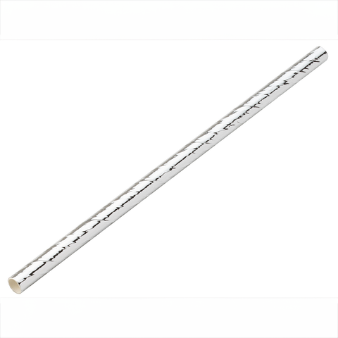 Paper Silver Cocktail Straw 5.5" (14cm) 5mm Bore