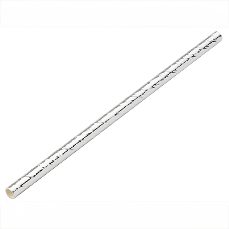 Paper Silver Cocktail Straw 5.5" (14cm) 5mm Bore