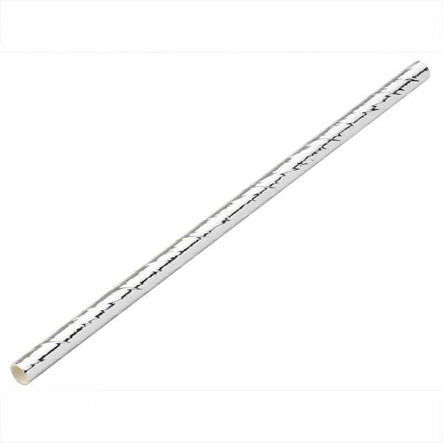 Paper Silver Cocktail Straw 5.5" (14cm) 5mm Bore