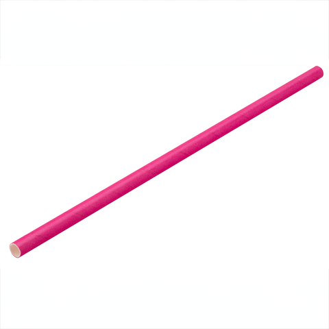 Paper Solid Pink Straw 8" (20cm) Box of 250