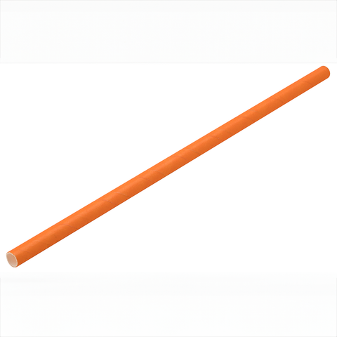 Paper Solid Orange Straw 8" (20cm) Box of 250