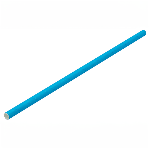 Paper Solid Blue Straw 8" (20cm) Box of 250