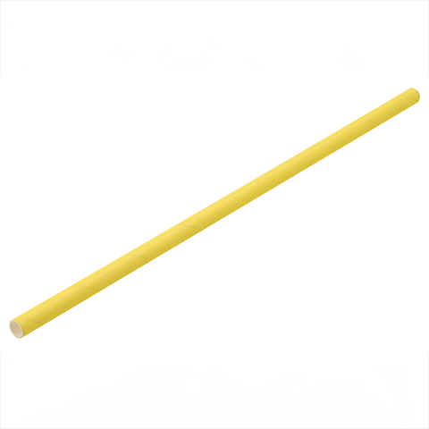 Paper Solid Yellow Straw 8" (20cm) Box of 250