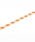 Paper Orange/White Stripe Straw 8" (20cm)