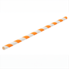 Paper Orange/White Stripe Straw 8" (20cm)