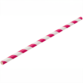 Paper Pink/White Stripe Straw 8" (20cm) Box of 250