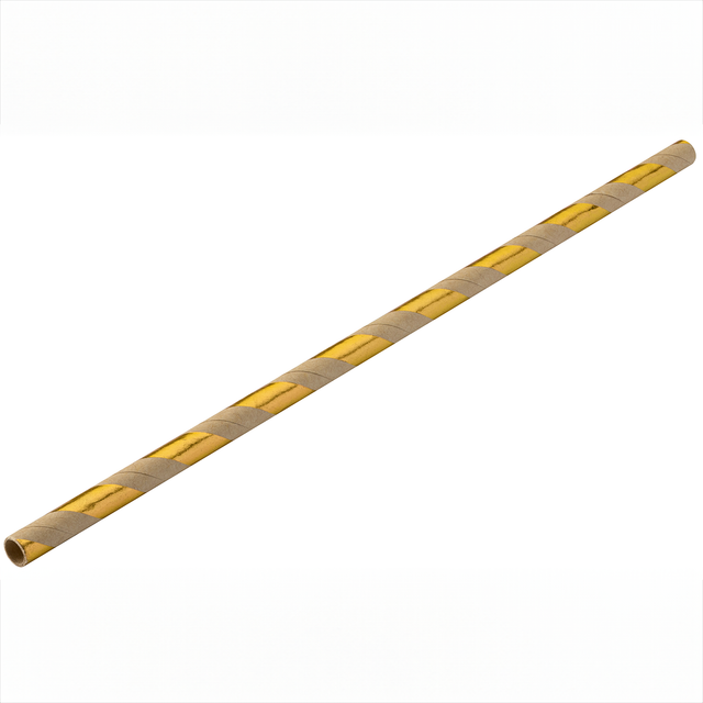 Paper Gold/Craft Straw 8" (20cm) Box of 250