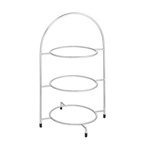 Chrome 3 Tier Plate Stand 16.5" (42cm)