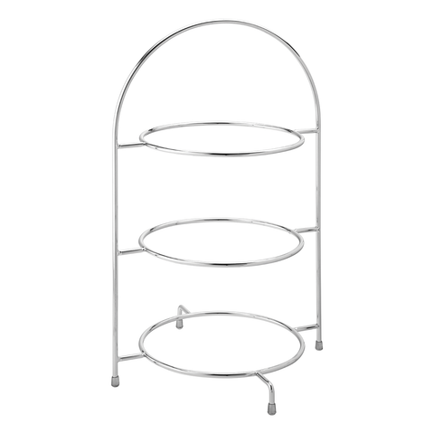 Chrome 3 Tier Plate Stand 17" (43cm)