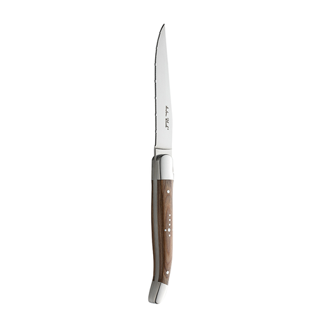 Laguiole Wood Handled Steak Knife - Serrated Edge